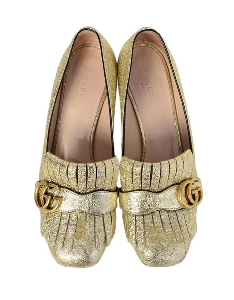 gucci loafer gold leaf|gucci fringe loafer.